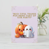 Lieve Geest & Pompoen Halloween Bedankkaart (Staand voorkant)