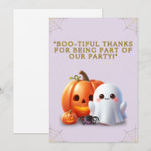 Lieve Geest & Pompoen Halloween Bedankkaart (Voorkant / Achterkant)