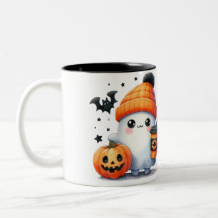 Lieve Geest Pompoen Halloween Tweekleurige Koffiemok