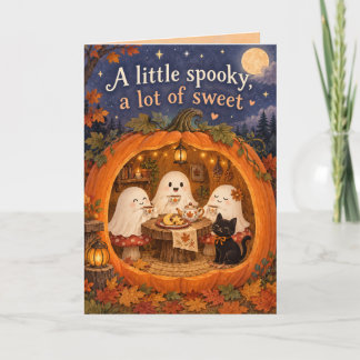 Lieve Geest Pompoen Thee Feestje Halloween Kaart