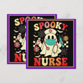 Lieve Geest Verpleegster Halloween Grafisch Retro  Feestdagenkaart (Voorkant / Achterkant)