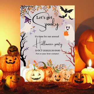 Lieve Geesten Kantoor Familie Halloween Feest Kaart