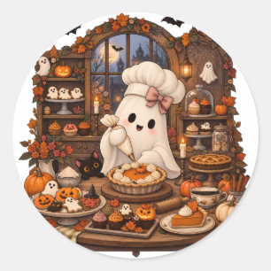 Lieve Geestige Banketbakker Halloween Geheime Bakk Ronde Sticker