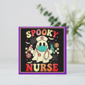Lieve Geestverpleegster Halloween Grafisch Retro P Feestdagenkaart (Staand voorkant)