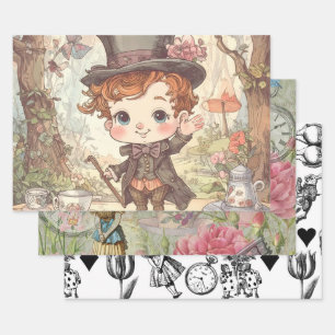 Lieve Gekke Hoedenmaker Fantasievolle Wonderland B Inpakpapier Vel
