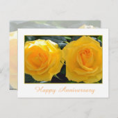 Lieve gele rozenbloemen blij met je verjaardag briefkaart (Voorkant / Achterkant)