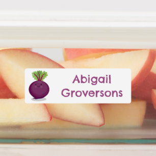 Lieve gelukkige biet keuken cartoon gepersonalisee labels