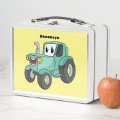 Lieve gelukkige groene tractor cartoon (In situ)