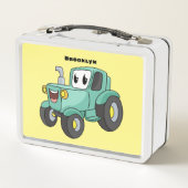 Lieve gelukkige groene tractor cartoon (Achterkant)