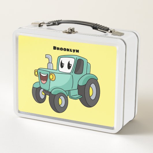 Lieve gelukkige groene tractor cartoon (Voorkant)