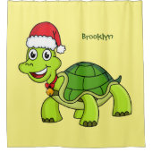 Lieve gelukkige schildpad met kerstmuts douchegordijn (Voorkant)