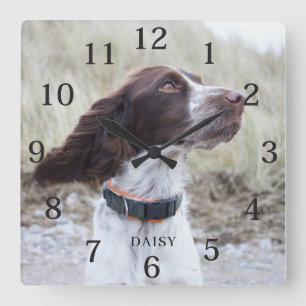 Lieve Gepersonaliseerde Hond Dier Foto Vierkante Klok
