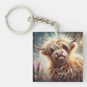 Lieve Gepersonaliseerde Hoogland Koe Sleutelhanger