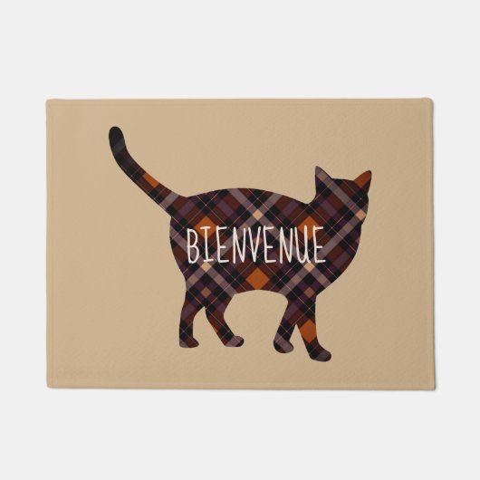 Lieve geruite kat -  Bienvenue Deurmat (Voorkant)