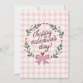 lieve geruite roze valentijnskaart feestdagenkaart (Voorkant)