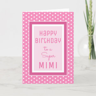 Lieve gevoelens! Super Mimi Birthday-kaart Feestdagen Kaart