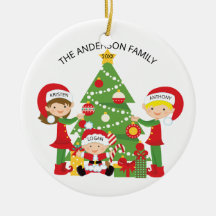 Lieve gezin van 3 gepersonaliseerde kerstboomornam