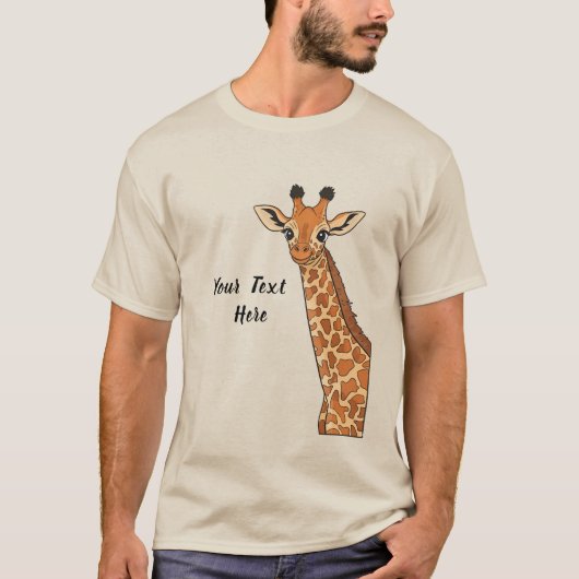 Lieve giraffe gepersonaliseerd t-shirt (Voorkant)