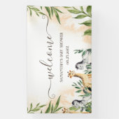 Lieve Giraffe, Zebra Verlaat Babyfeestje Spandoek (Verticaal)