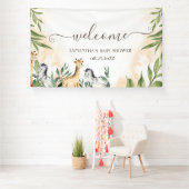Lieve Giraffe, Zebra Verlaat Babyfeestje Spandoek (Insitu)