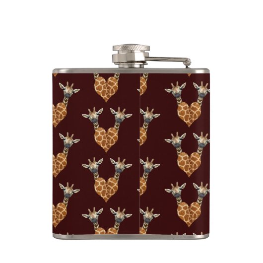 Lieve Giraffes Hart Heupfles (Achterkant)