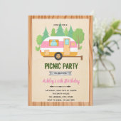 Lieve glamping picknick thema uitnodiging (Staand voorkant)