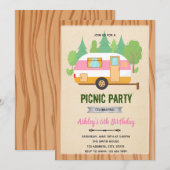 Lieve glamping picknick thema uitnodiging (Voorkant / Achterkant)