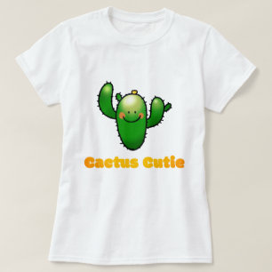 Lieve Glimlachende Cactus Illustratie T-shirt