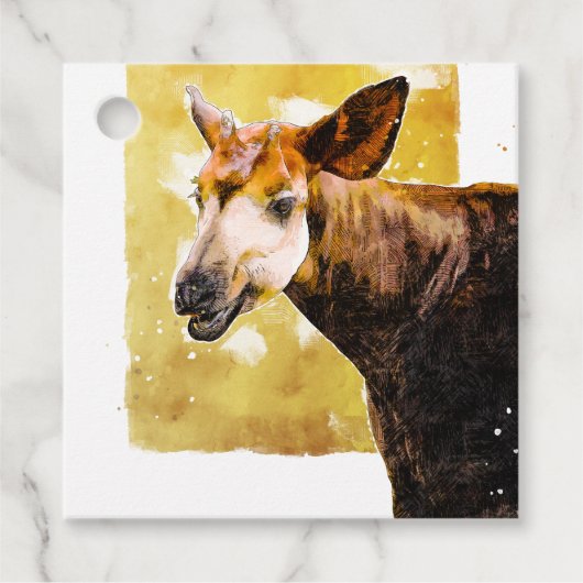Lieve Glimlachende Okapi School Valentijnsfeestje Bedankjes Labels (Voorkant)