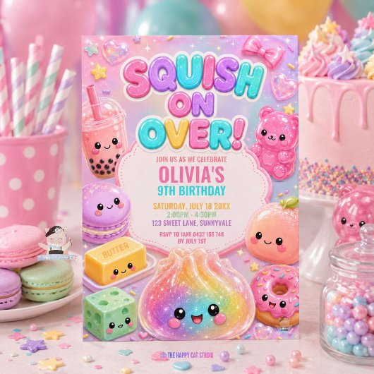 Lieve Glitterende Dumpling Squishy Feest Verjaarda Kaart