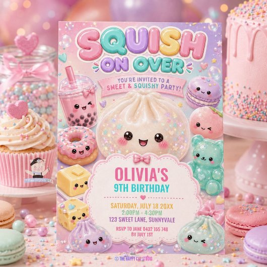 Lieve Glitterige Dumpling Bao Zachte Feest Verjaar Kaart