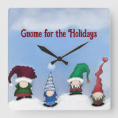 Lieve Gnome Bende Vierkante Klok (Voorkant)