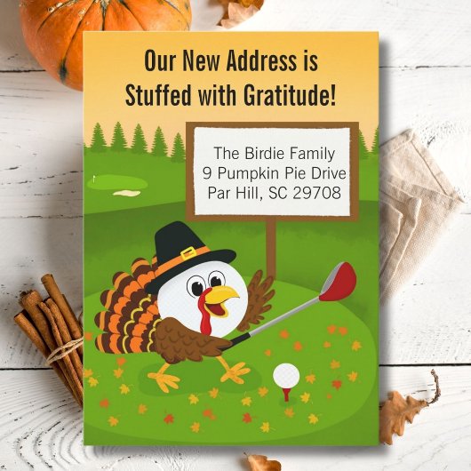 Lieve Golfbal Thanksgiving Bewegende Aankondiging