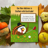 Lieve golfbal Thanksgiving verhuisbericht Feestdagenkaart
