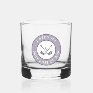 Lieve Golfer Humor Grappig Golf IJzer Sport Paars Whisky Glas