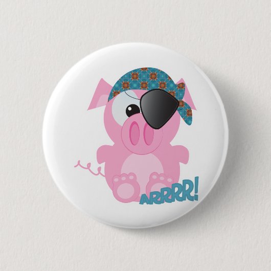 Lieve Goofkins biggetje piraat Ronde Button 5,7 Cm (Voorkant)