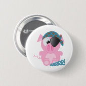 Lieve Goofkins biggetje piraat Ronde Button 5,7 Cm (Voorkant /achterkant)