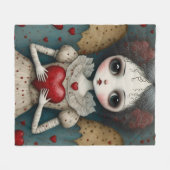 Lieve Gotische Valentijnspop Fleece Deken (Voorkant (Horizontaal))