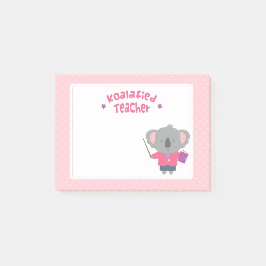 Lieve grap humoristische koalabeer leraar post-it® notes (Voorkant)