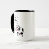 Lieve Grappige Cartoon Koe Melk Uier Dag Mok (Voorkant links)