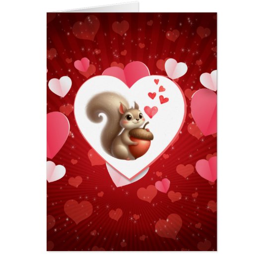 Lieve grappige eekhoorn Valentijnsdag (Voorkant)
