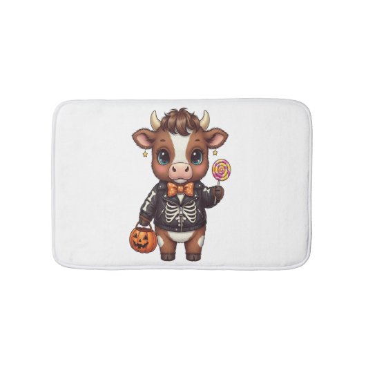 Lieve Grappige Halloween Hoogland Koe Badmat (Voorkant)