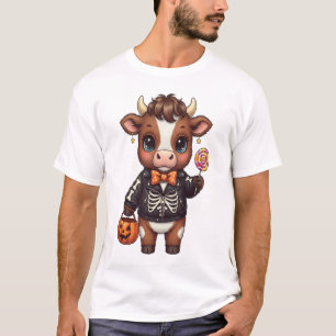 Lieve Grappige Halloween Hoogland Koe T-shirt