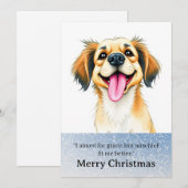 Lieve Grappige Hond Kerstkaart (Voorkant / Achterkant)