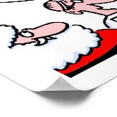 Lieve grappige kerstman optometrist oogtest cartoo poster (Hoek)