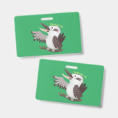 Lieve grappige lachende kookaburra cartoon badge (Voor- en achterkant)