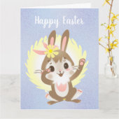 Lieve Grappige Paashaas  Kaart (Gele Bloem)