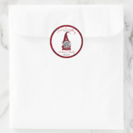 Lieve Grappige Prettig Kerst Elf Persoonlijke Gnom Ronde Sticker
