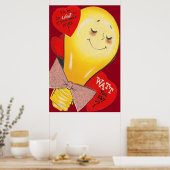 Lieve Grappige Rare Lamp Hart Valentijn Poster (Keuken)