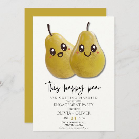 Lieve grappige verlovingsfeest kaart (Voorkant / Achterkant)